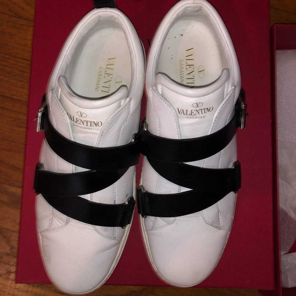 Valentino Leather Rockstud Punk Sneakers